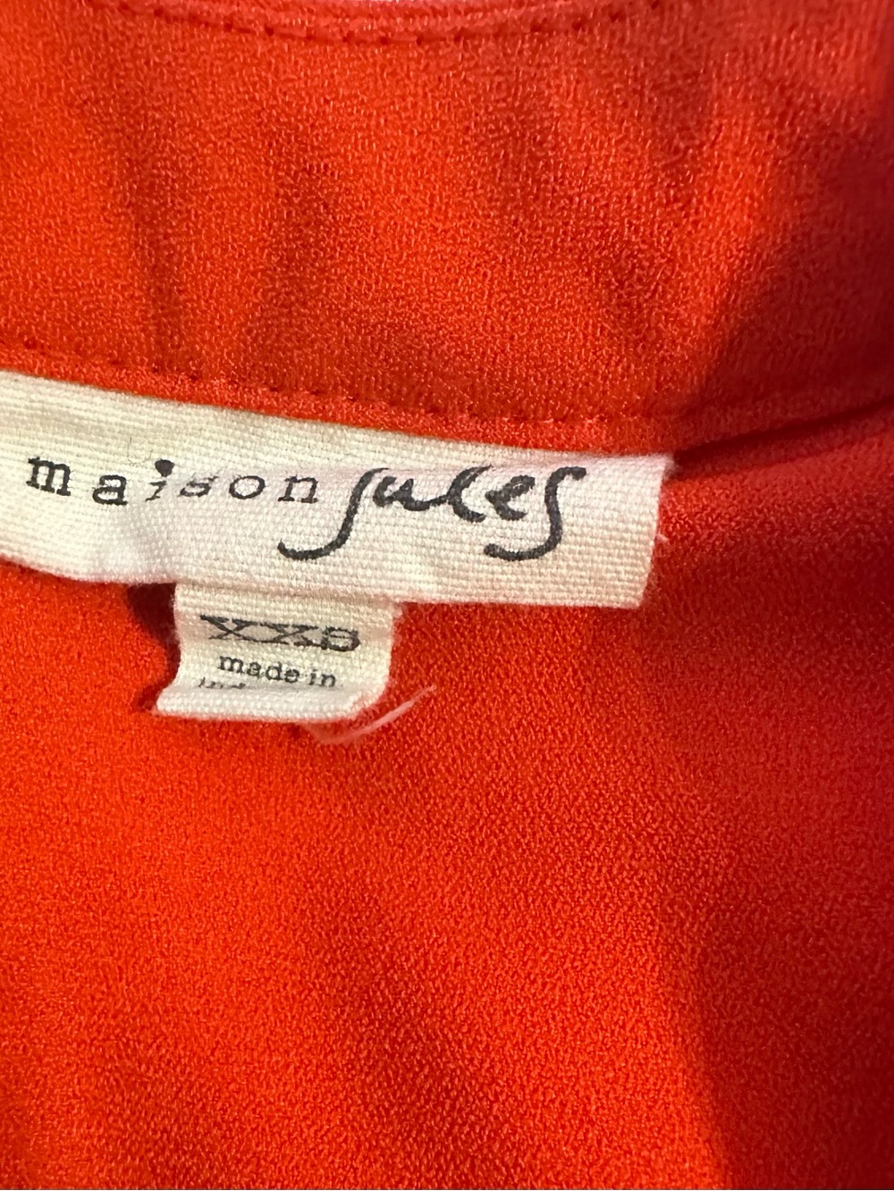 Maison Jules Orange Tie-Neck Sleeveless Shift Dress - Picture 5 of 5